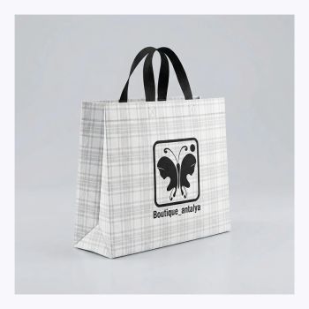 ساک دستی پارچه ای طرح مربع مدل عطف دار پاکتی - 40در30در10 افقی - 60گرم